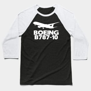 Boeing B787-10 Silhouette Print (White) Baseball T-Shirt